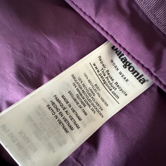 Patagonia Womens Down With It Puffer Jacket Size Medium Burgundy Maroon - Picture 2 of 6